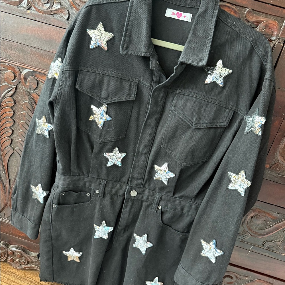 Buddy Love Black Star-Studded Jean Dress - Picture 8 of 9